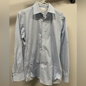 Ted Baker “Endurance” dress shirt in white with a blue dot. Size 15.5 34/35.